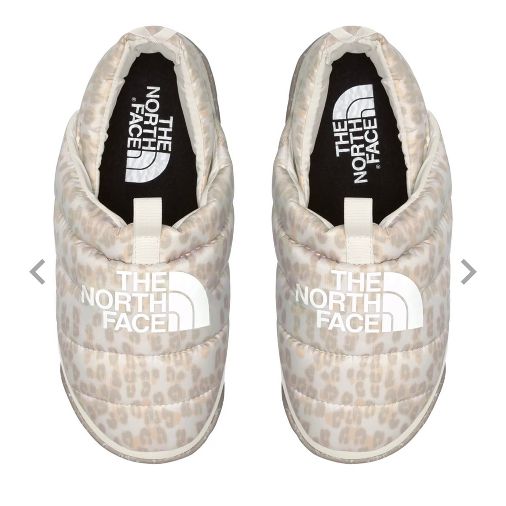 SOLD!! The North Face Nupste Slippers/Mules, Sz 6, Leopard print, Indoor/Outdoor